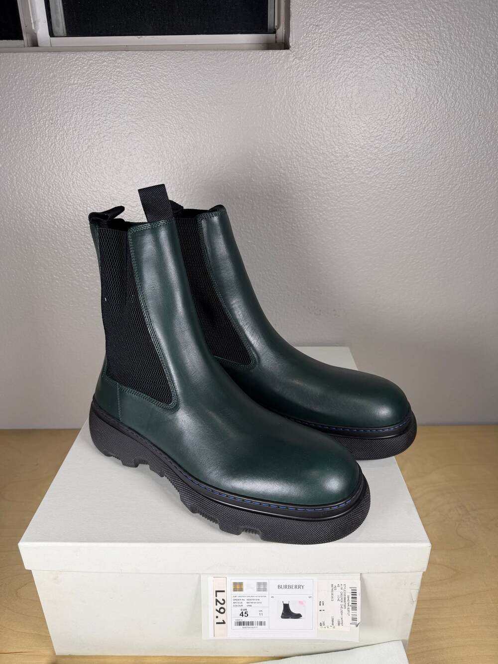 Burberry Ankle Boots Dark Green Men’s US 11 New
